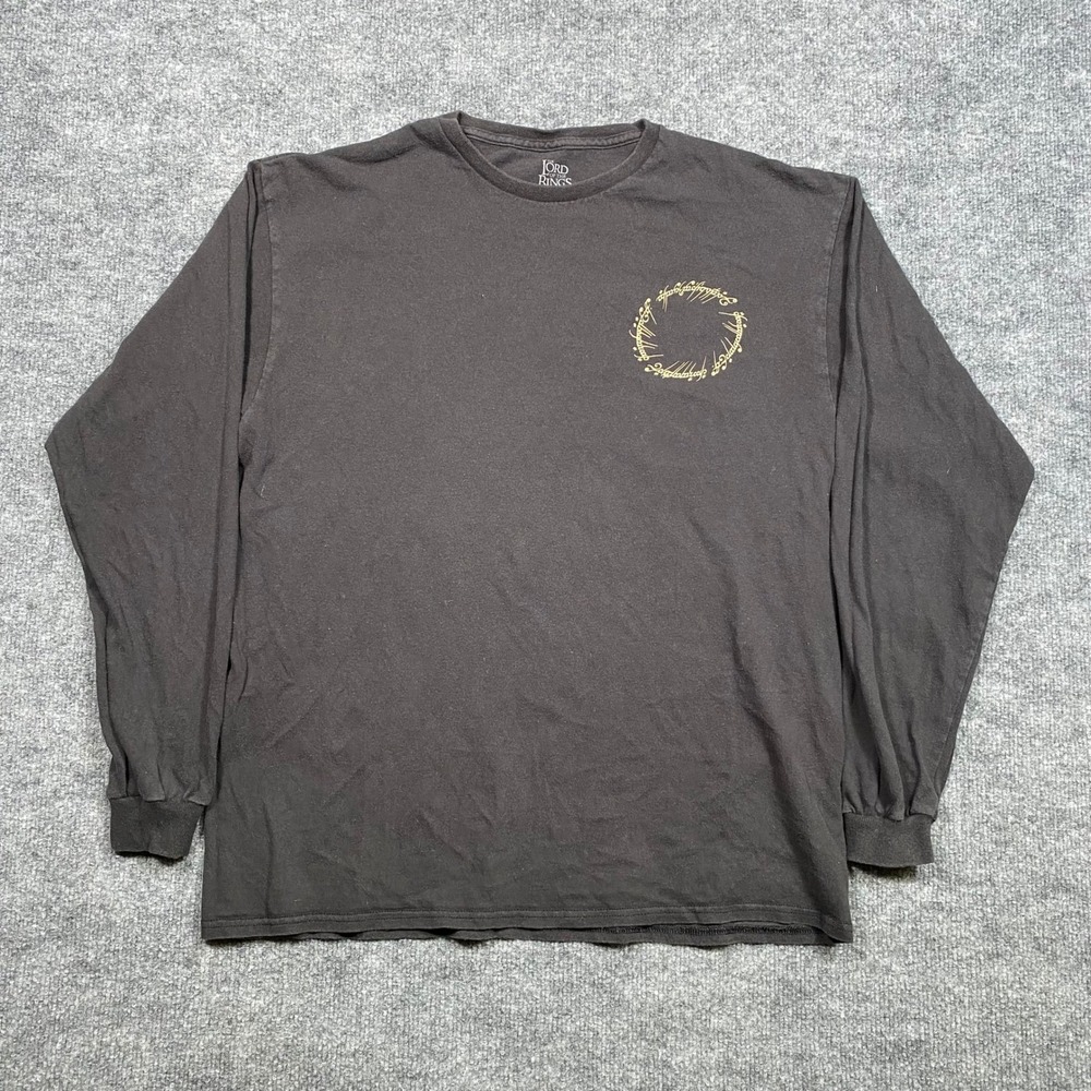 Lord of the Rings Mens Large Long Sleeve Preciousss Graphic T-Shirt Black 2016